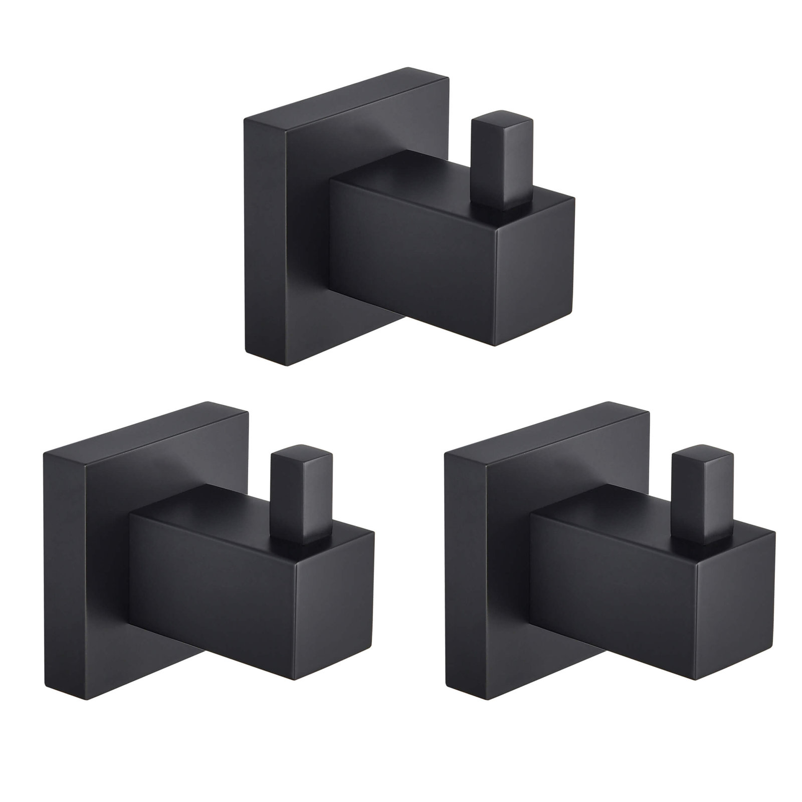 Cube Single Wall-Mounted Robe Hook, Matte Black