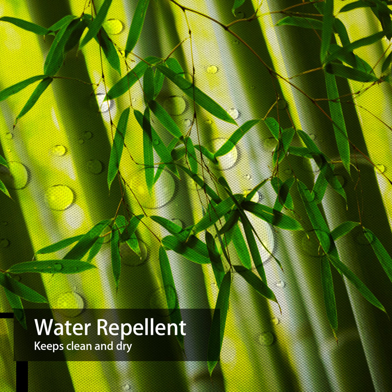 Green Zen Bamboo Forest Nature Shower Curtain with 12 Hooks, L 78 po x l 72 po