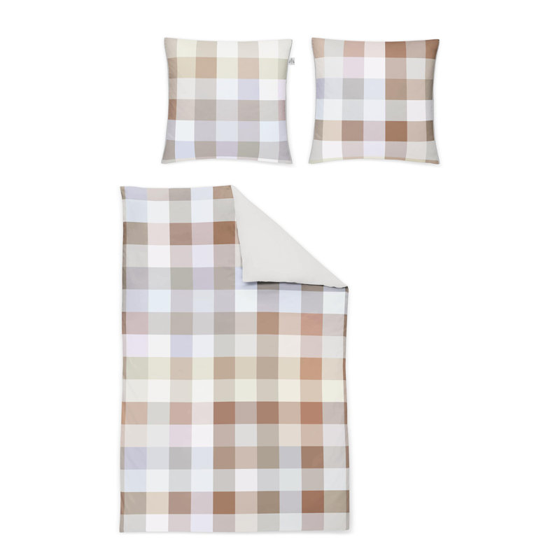 Juwel-K Duvet Cover Set, Brown/Beige, 155 x 200cm Duvet Cover + 1 Pillowcase 