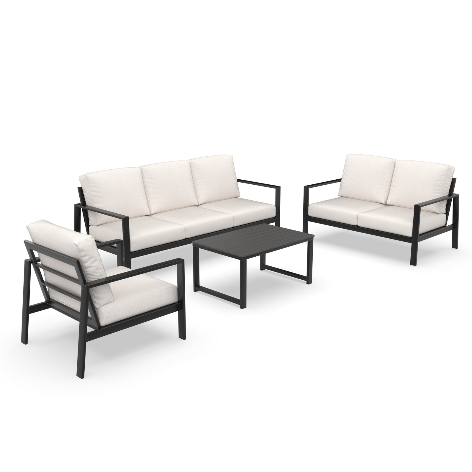 Townsend 8-Person Sunbrella® Patio Seating Group, Sunbrella Canvas Natural, Gray