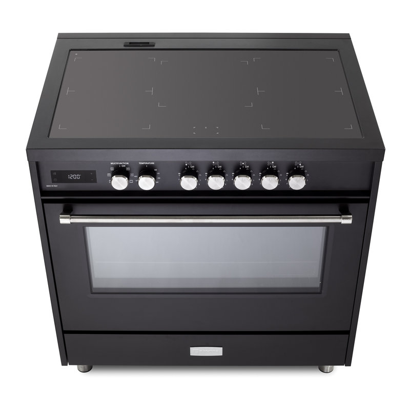 Verona Ultima 36" 5 Burner Single Induction Range Stainless, Matte Black