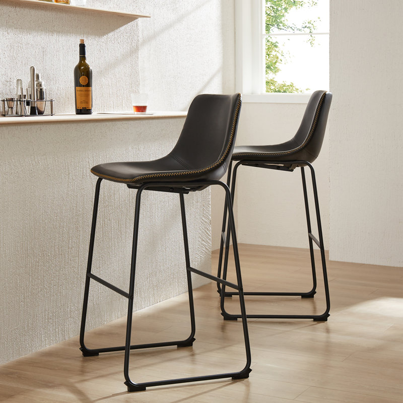 Tabouret Gillyan, Noir, Tabouret de bar (siège d'une hauteur de 29 po)