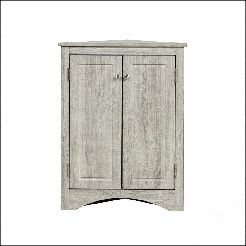 Armoire de rangement triangulaire avec tablettes réglables pour la salle de bain et la cuisine, maximisant l'espace de coin et l'efficacité organisationnelle.