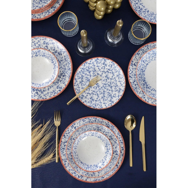 Ashwaq Piece Porcelain Dinnerware Set - Service for 6