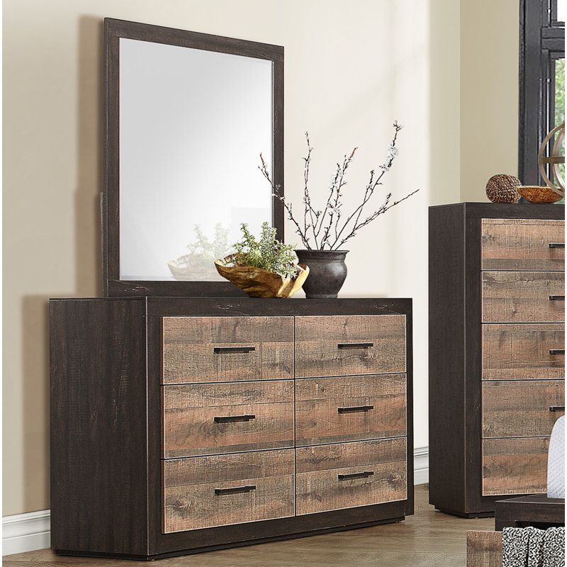 Commode double 6 tiroirs avec miroir Karelin
