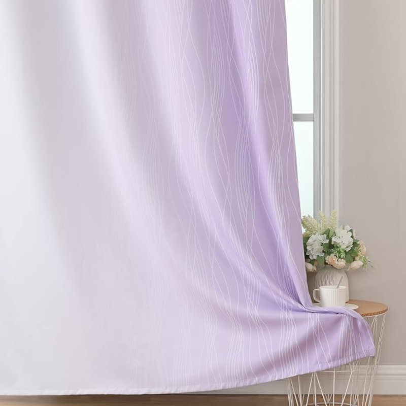 Rideaux occultant et occultant Estilar Textile Lilac and Greyish White, L 42 po x L 45 po