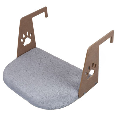 Lit confortable pour chat, gris, 20,5 po x 13,8 po x 5,9 po | 100% tissu Welsoft, épaisseur en panneau de fibres à densité moyenne: 0,3 po, rembourrage en éponge douce (0,6 po) | pour chats et chatons, conception élégante et confortable pour la détente des animaux de compagnie