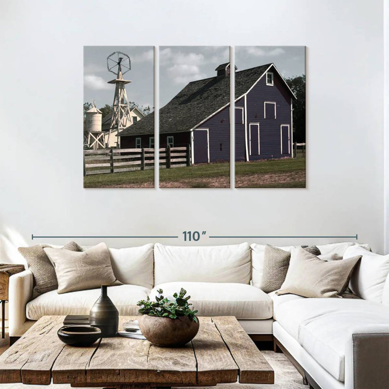 Lilie Blue Barn, 48" H x 74" W