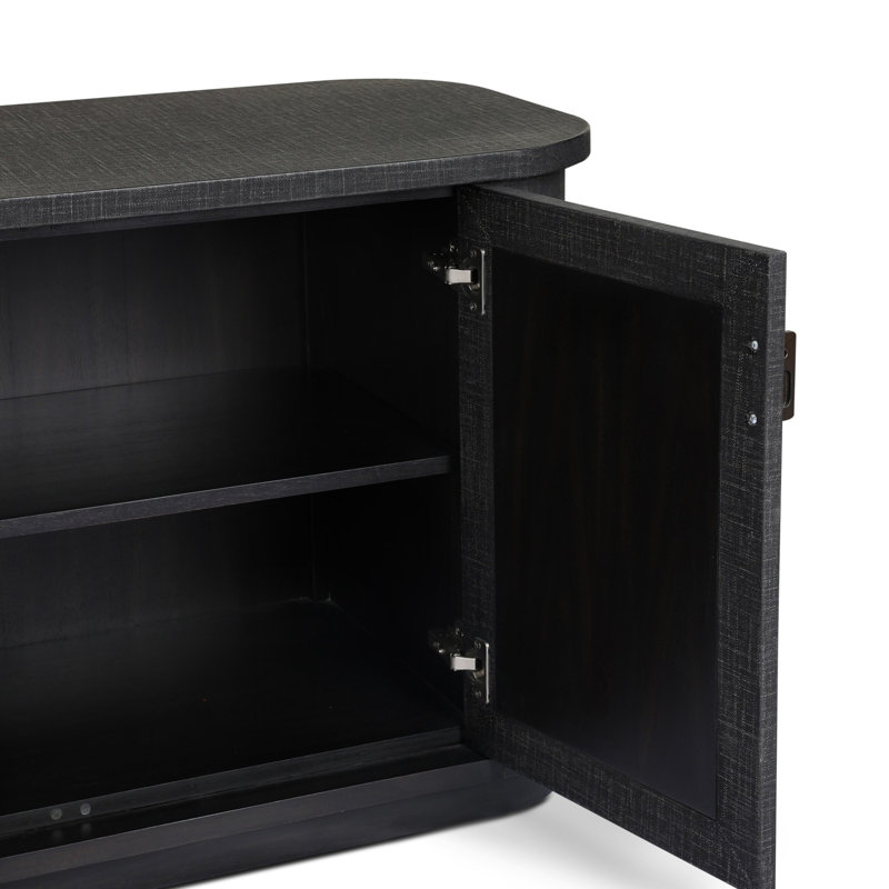 Berlin Media Console-Worn Black Veneer, Black