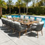 11 Pieces Outdoor Dining Set Woven Rope Wicker Patio Dining Set With Rectangular Aluminum Table And Modern Armrest Dining Chairs