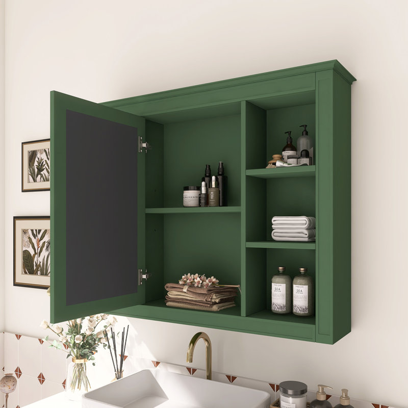 Armoire à pharmacie murale avec miroir, Vert