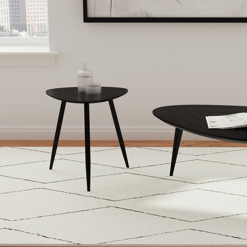 Triangular Solid Wood End Table