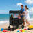 2 Seater Black Foldable Stroller Wagon with Convertible Seats, Adjustable Push Pull Handle & Removable Canopy