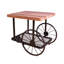 Table de bout en chêne gris antique, look industriel rétro, roues pour le mouvement, conception en maille unique, chêne de hauteur 21,51