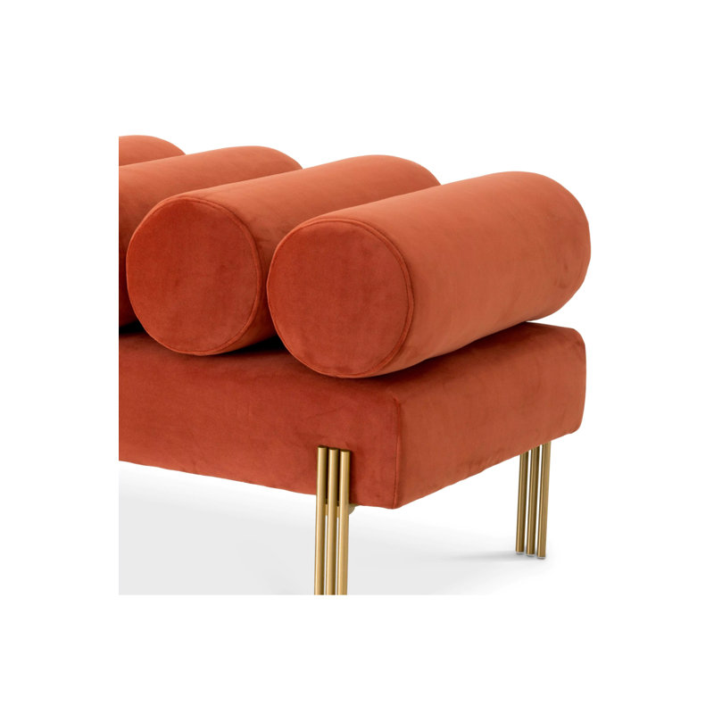 Oxley Upholstered Bench, Orange