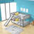 Full Over Full Bunk Bed With Slide And Ladder In Grey Color