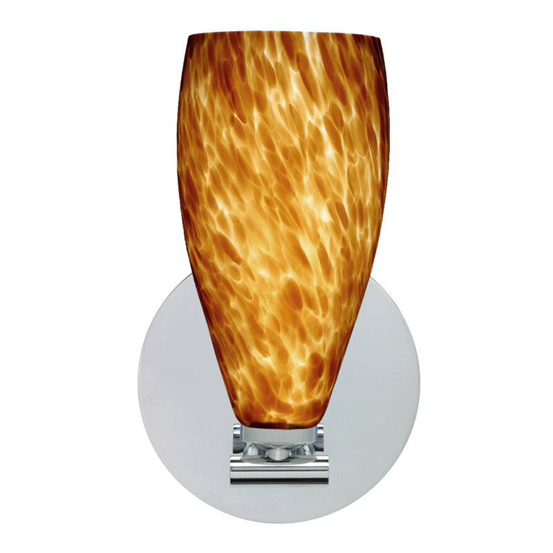 Applique murale 1 lumières Ritwik, Nuage ambre, Nickel poli