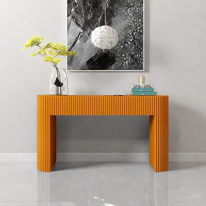 Console moderne minimaliste, H 35,43 po x l 62,99 po x P 15,75 po, Orange