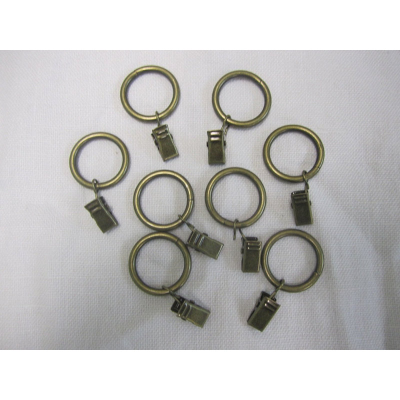 Mcclellan 1 in. Overall Width Curtain Rings, Antique Brass