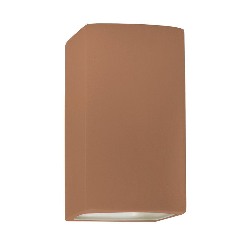 Henry Street Ceramic Flush Mounted Sconce, Verde Patina, 9.5" H x 5.25" W x 4.5" D, No