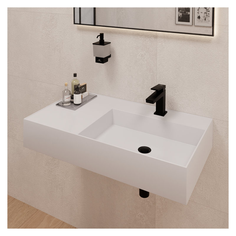 Square Single Control Lavatory Faucet, Black