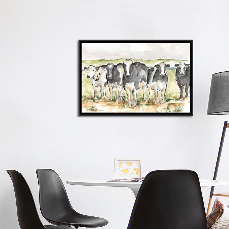«Field Days II» par Ethan Harper - reproduction d'art, H 26 po x l 40 po x 1,5 po, Toile avec cadre noir, Pas de tapis