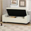 Banc repose-pieds de 50 po en tissu texturé rectangulaire avec couvercle à charnières pour le siège, le repose-pieds et le rangement caché, parfait pour le salon, la chambre à coucher ou le vestibule-885639730