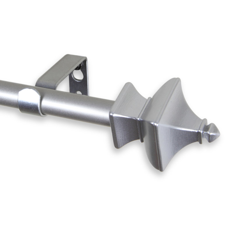 Acropolis Single Curtain Rod, 28" - 48" W, Satin Nickel