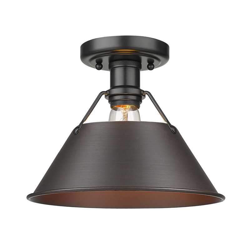 Weatherford Flush Mount, Rubbed Bronze, Matte Black