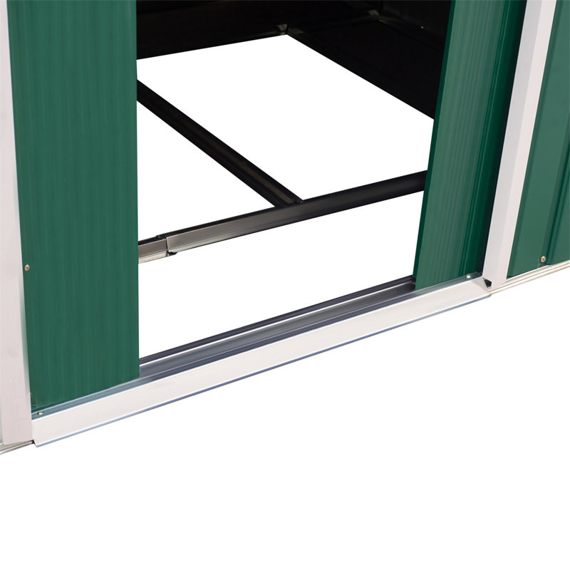 Bouzoun 23 ft. W x 16 ft. D Plastic Apex Garden Shed, Green