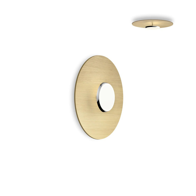 Sky Flush Dome, 18" H x 18" W x 4" D, Gold, Polished Aluminum