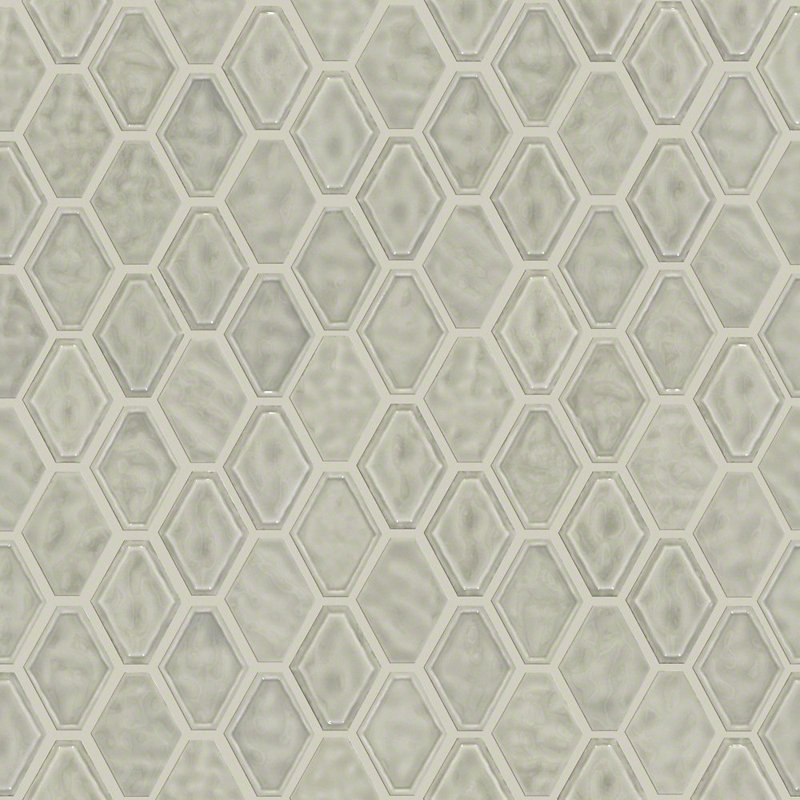 Carreau de mosaïque en nid d'abeille en céramique 0,5 po x 0,5 po Victoria, Gris clair
