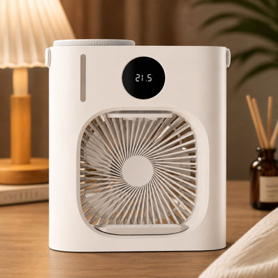 Ventilateur rafraîchisseur d'air par évaporation portable avec 3 vitesses et humidificateur pour la maison et le bureau