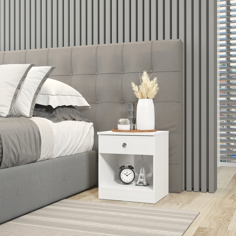 Sydnea 1 Drawer Bedside , White