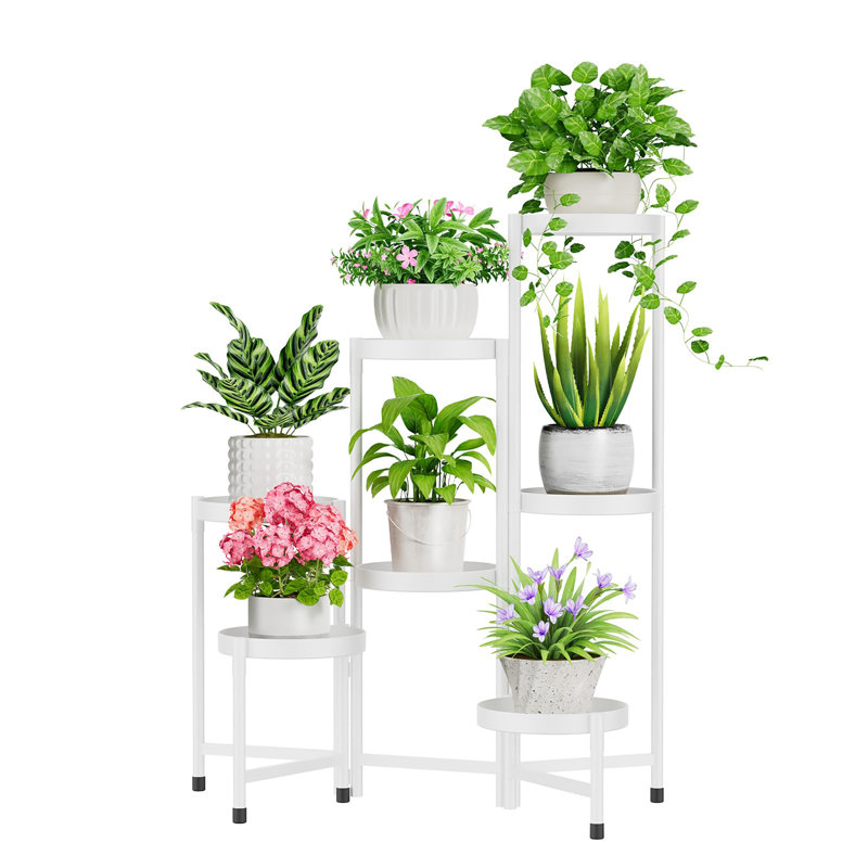 Support à plante à 7 niveaux pour l'intérieur et l'extérieur, Blanc