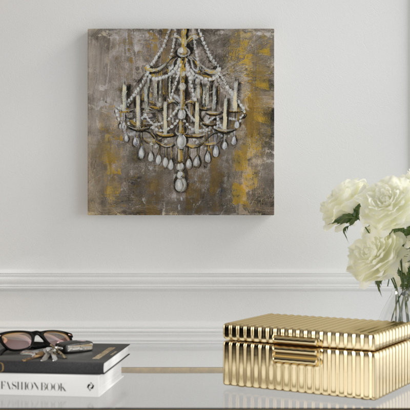 « rétro lustre i », reproduction de peinture à l’acrylique sur toile tendue, H 14 po x l 14 po x P 2 po