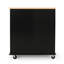Chariot de cuisine en bois noir - 2 tiroirs, 1 porte 31,41 l x P 18,18 P 35,03 H Design moderne, facile à assembler avec tiroirs + bois contemporain, nécessaire-1874772985