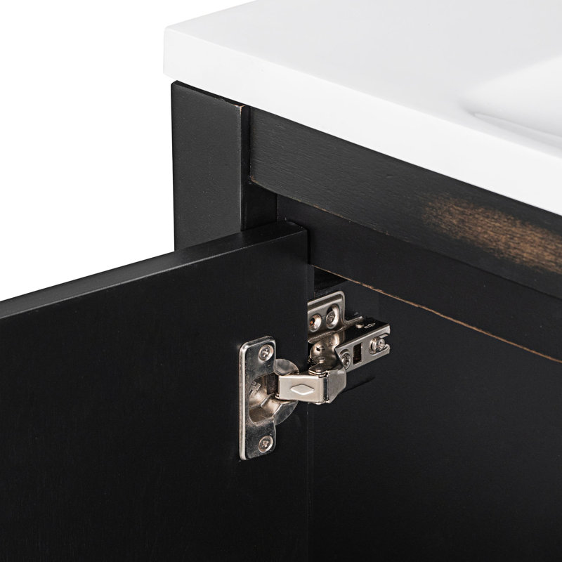 Elyannah Free Standing Single Bathroom Vanity with Resin Top