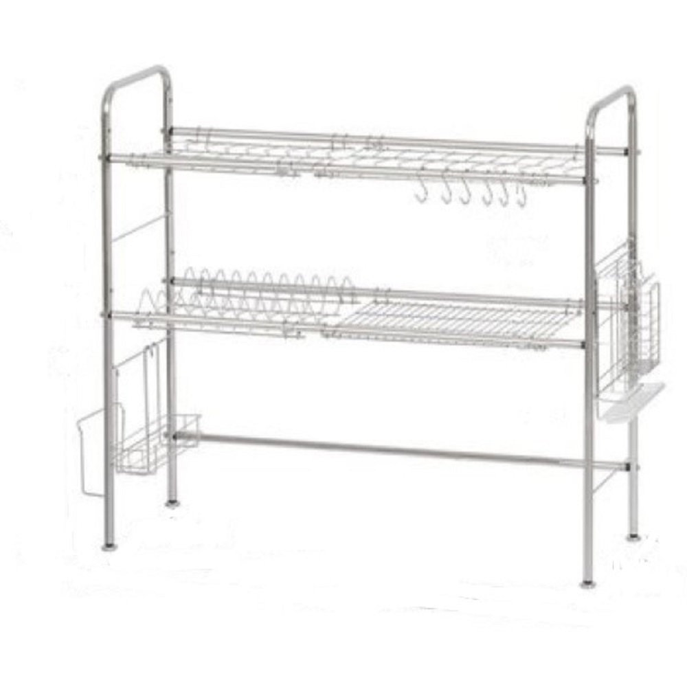 Haitral Stainless Steel Adjustable 2 Tier Dish Rack & Reviews | Wayfair