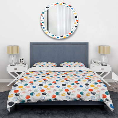 Ensemble de housse de couette en microfibre blanc / orange / noir 3 pièces