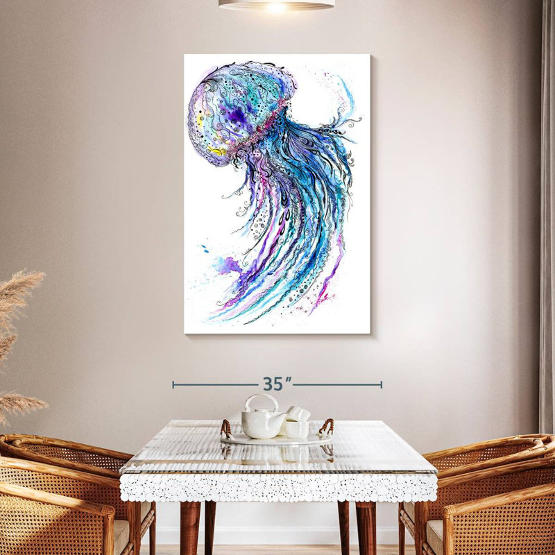 Brampt Vibrant Jellyfish, H 48 po x l 32 po