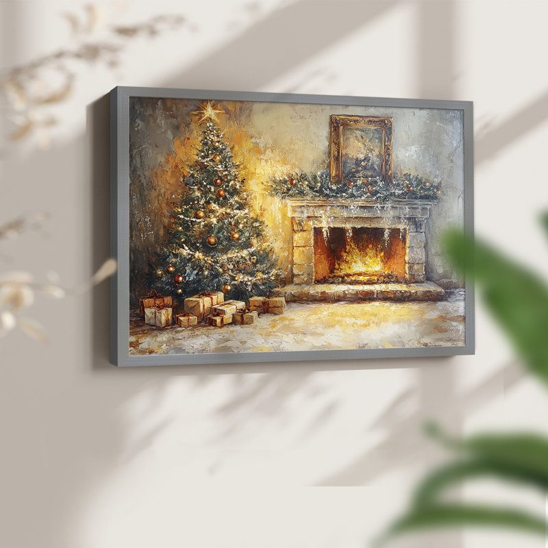 Art de Noël - CCIVI - Reproduction encadrée - Restickable, Gris, H 22 po x l 28 po