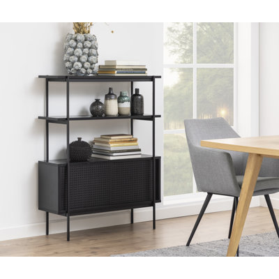Azie 113.8cm H x 94cm W Steel Etagere Bookcase