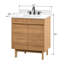 31 po Aaston Meuble-lavabo simple en teck naturel avec plateau en pierre reconstituée blanche-121163894