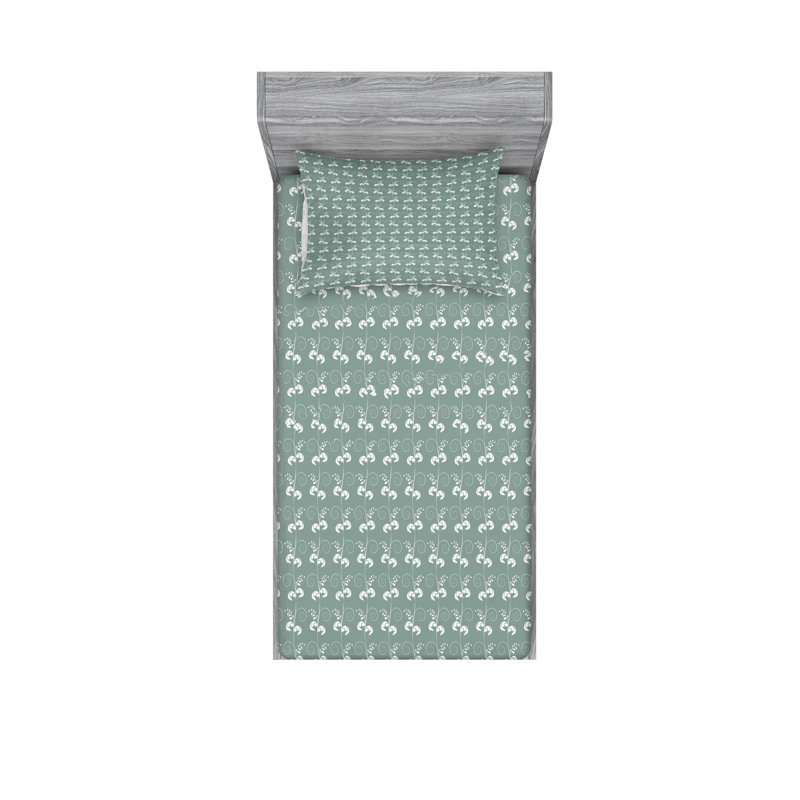 Ensemble de draps Victorian Swirled Hearts, Ensemble de draps pour lit simple avec drap-housse