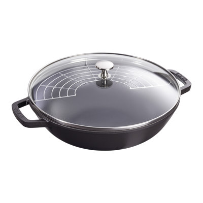 Wok en fonte avec couvercle Staub