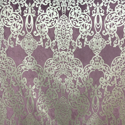 Tissu Vince | Imprimé damassé sur tissu velours | Couleur améthyste