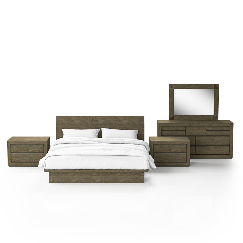 Ensemble de chambre avec lit plateforme 5 pièces Trevail
