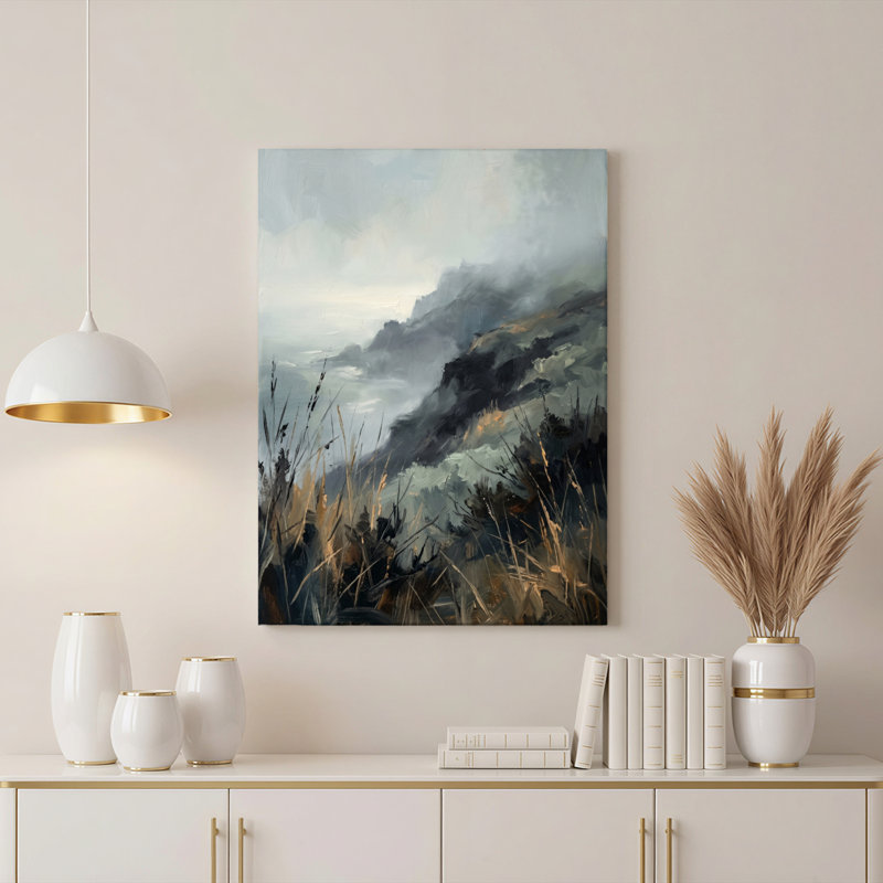 Art mural sur toile Gallery Wrap pour le salon, la chambre à coucher, le bureau ou le vestibule - décoration murale décorative avec paysage de montagne