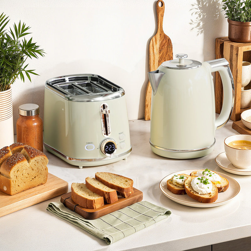 Kettle and Toaster Set, Grey/Silver